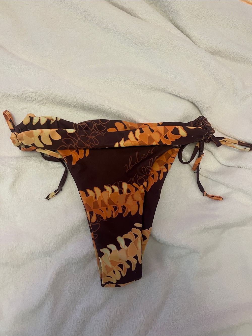 Brown & Orange Floral Bikini Bottom